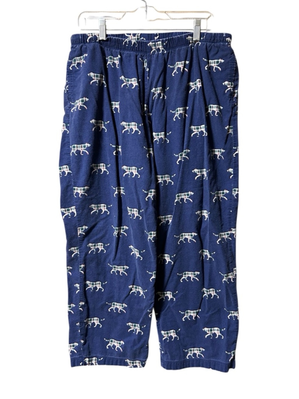LL Bean Flannel Pajama Lounge Pants Women's Size XL Petite Pockets Plaid Dog